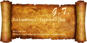 Galambosi Tonuzóba névjegykártya